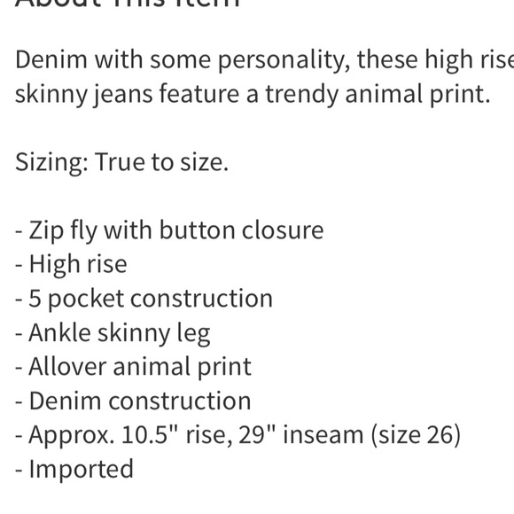 Joe’s jeans leopard print NWT size 28,29 ankle - Picture 5 of 5